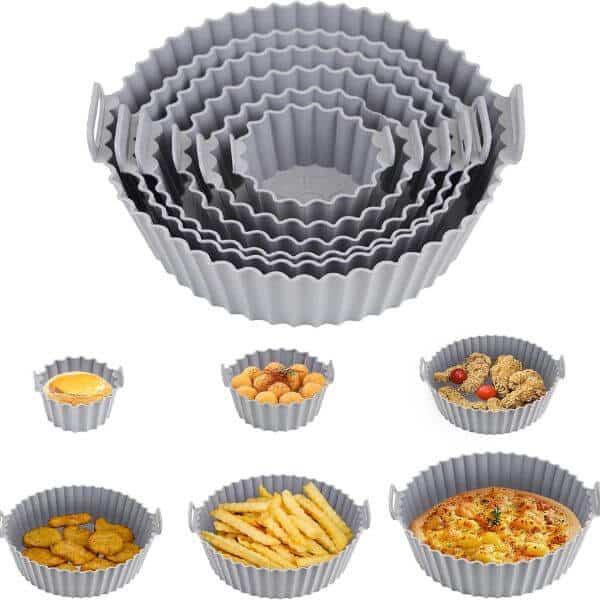 6 Piece Reusable Silicone Air Fryer Liner