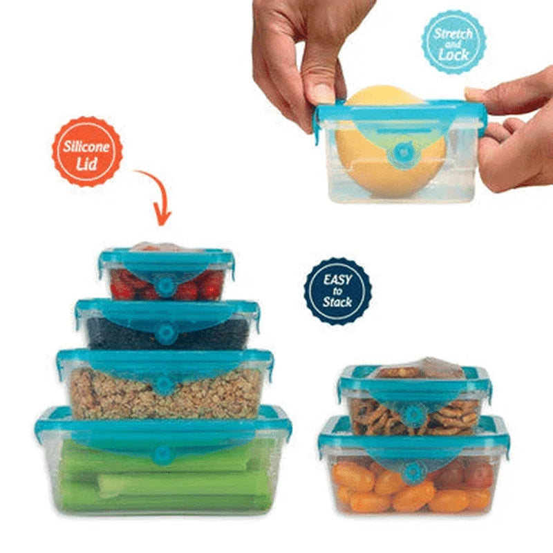 6-Piece Airtight Stackable Fridge Storage Containers