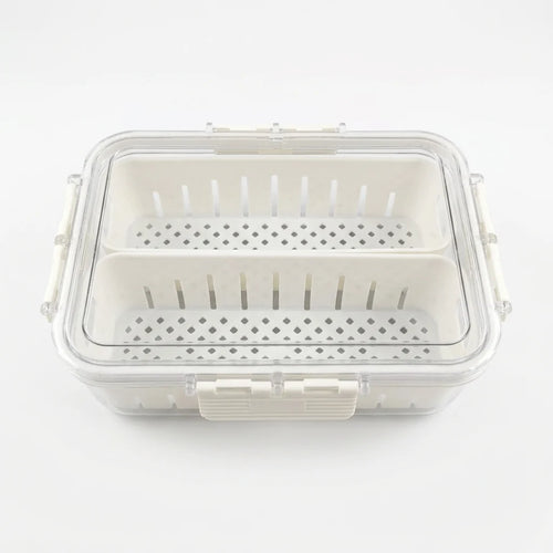 2 Section Plastic Snack Storage Container with Lid