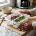 2 Section Plastic Snack Storage Container with Lid